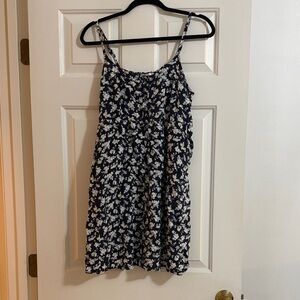 Motherhood Navy Blue Floral Button-Front Maternity Sleeveless Dress